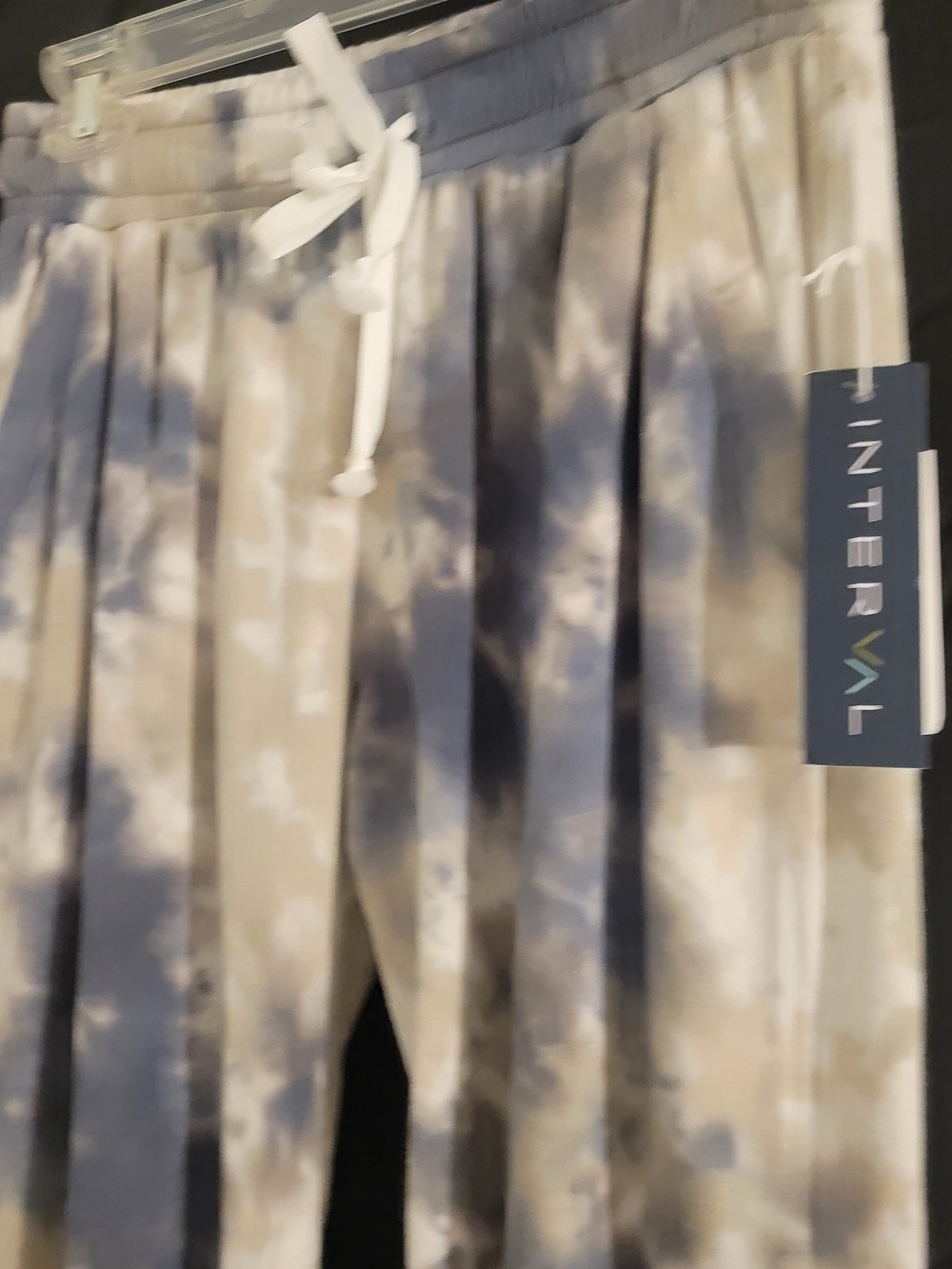 Women's Tie-Dye Track Joggers in Beige and Blue